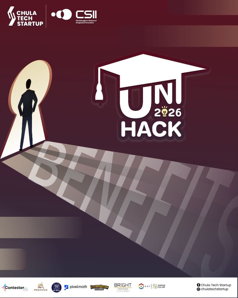UniHack 2026 poster from Chula Tech Startup and Chulalongkorn School of Integrated Innovation