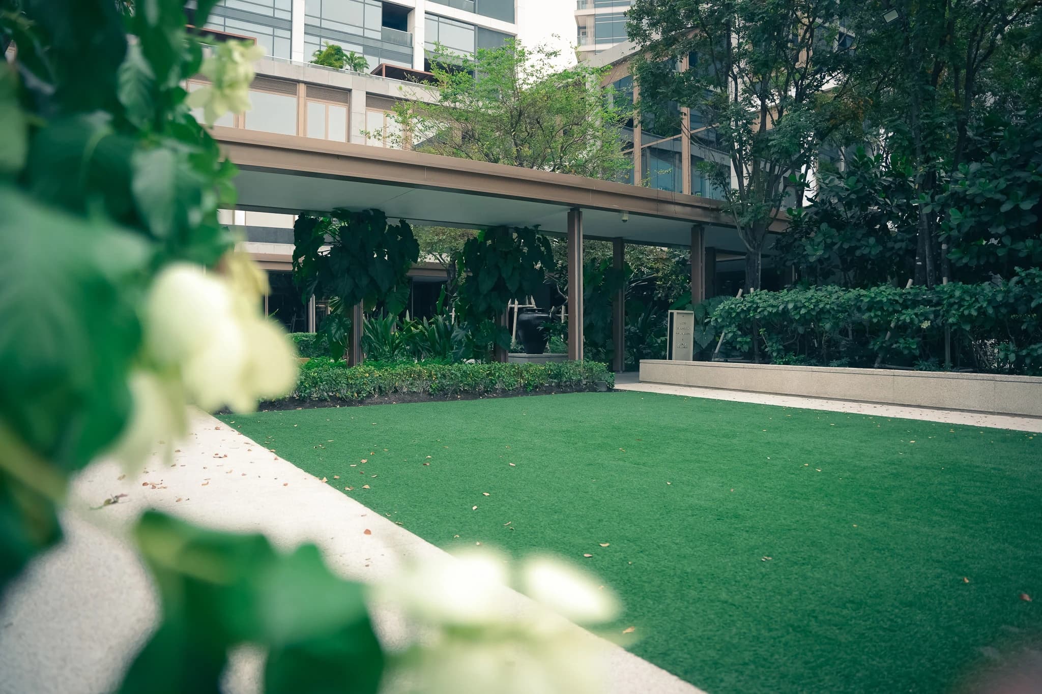 Landscaped courtyard at a premium urban residence